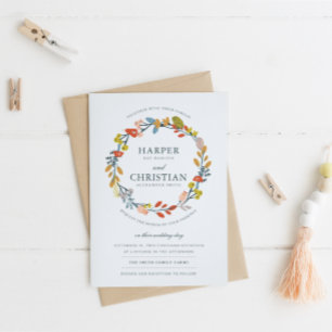 Autumn Floral Wedding Invitation