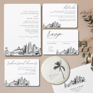Miami Destination Wedding Skyline Invitation