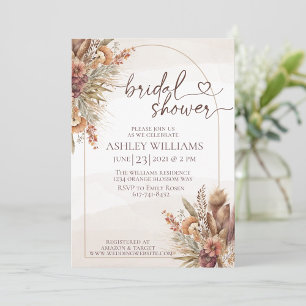 Boho Pampas Grass Bridal Shower Backdrop Tapestry