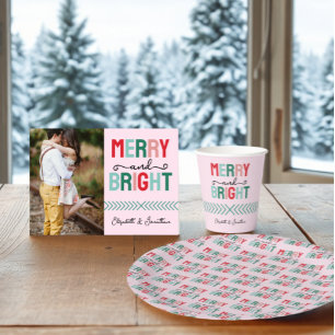 Merry and Bright Christmas Paper Plate