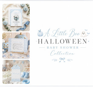 A Little Boo Baby Shower Blue Halloween Square Sticker