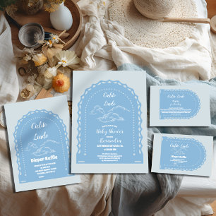 Cute Dusty Blue Cielito Lindo   Books for Baby Enclosure Card