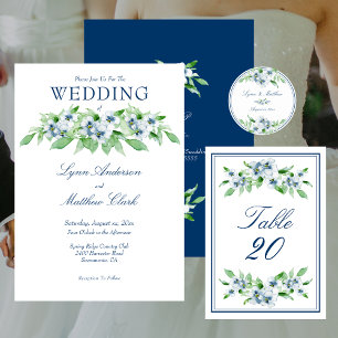 Elegant Navy & White Bridal Shower Invitation