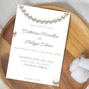 30th anniversary Pearl black Wedding Invitation