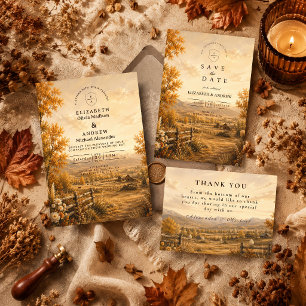 Rustic Fall Western Wedding Thank You Card