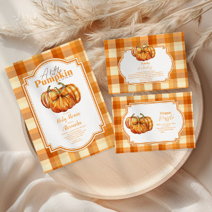 A Little Pumpkin Autumn Fall Baby Shower Paper Plate