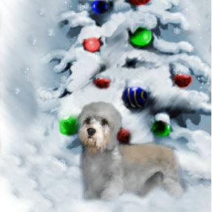 Dandie Dinmont Terrier Christmas Holiday Card