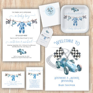 Race Care Baby Shower  Classic Round Sticker