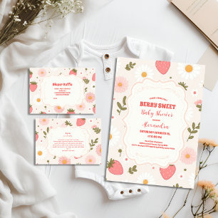 Strawberry Baby Shower   Berry Sweet  Invitation
