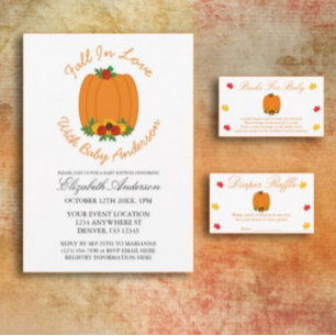 Fall In Love Baby Shower Invitation