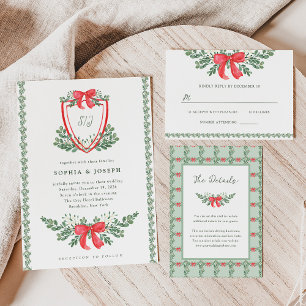 Green Retro Holiday Wedding   Guest Details Enclosure Card
