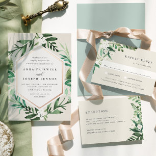 Greenhouse Watercolor Botanical Wedding Reception Enclosure Card