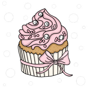 Pink Cupcakes and Polka Dots Girl's Birthday  Postcard