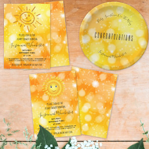 Smiling Sun Gender Neutral Custom Baby Shower Invitation