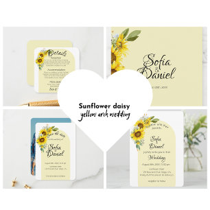 Sunflower wildflower wedding Folded Place Card