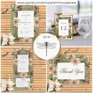 Boho Winter Greenery Boughs Sage Green Reception Enclosure Card