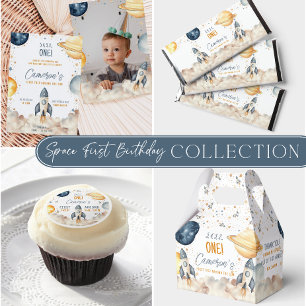 Outer Space First Trip Around The Sun Boy Birthday Confetti
