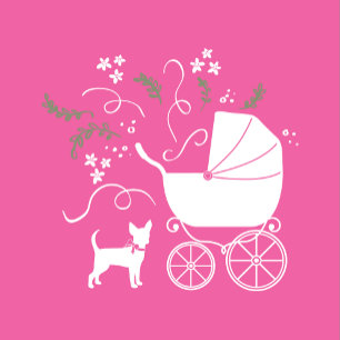 Chihuahua Dog Baby Shower Pink Girl Invitation