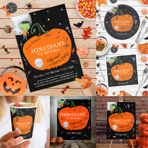 Lovely Watercolor Halloween Kids Costume Party Invitation