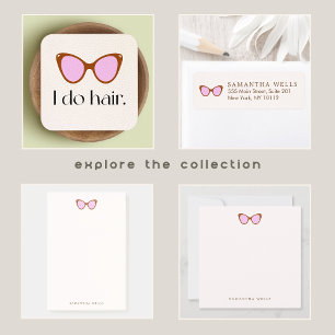  Pink Retro Sunglasses Personalised  Square Sticker
