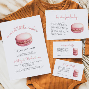 Pink Macaron Whimsical Baby Shower Diaper Raffle Enclosure Card