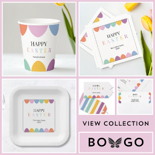 Custom Modern Simple Colourful Eggs Cute Easter Return Address Label