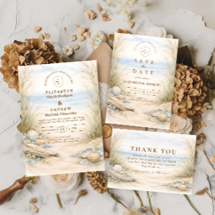 Soft Ocean Breeze Wedding Invitation