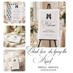 Black Bow She's Tying the Knot Bridal Shower Key Ring