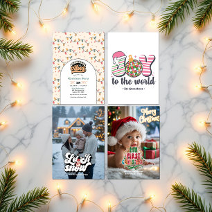 "My First Christmas" Retro Baby Photo Holiday Card