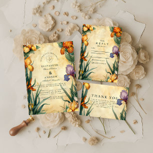 Moody Tropical Floral Wedding Invitation