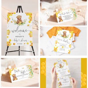 Sweet as Can Bee Baby Shower All In One Invitation