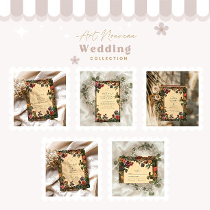 Woodland Floral Art Nouveau Wedding Save The Date