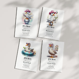 Silly Goose Getting Loose Pool Party Bachelorette Invitation