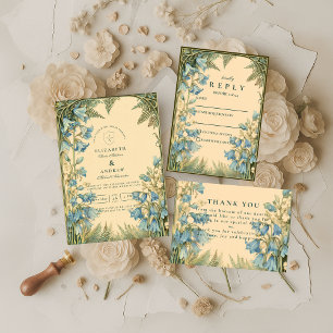 Bluebell Art Nouveau Wedding Invitation