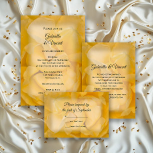 Yellow Rose Floral Wedding RSVP Response Card