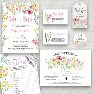 Wildflower Meadow Baby in Bloom Baby Shower Invitation