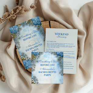 Something Blue Winter Floral Bachelorette Party Invitation