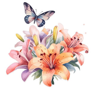 Elegant Cute Floral & Butterfly Design TableNumber Pedestal Sign