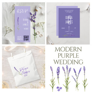 Stylish Lavender Wedding RSVP QR code