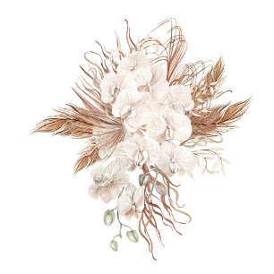 Boho Pampas Garden Wedding Thank You Sticker