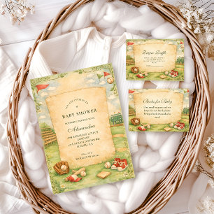 Vintage Baseball Storybook Baby Shower Invitation