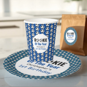 Rookie Soccer 1st Birthday Classic Round Sticker