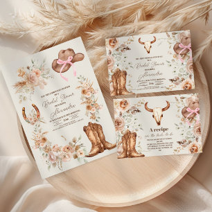 Boho Floral Western Bridal Shower Invitation