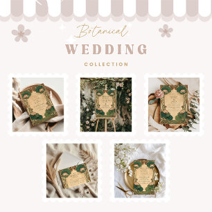 Art Nouveau Lotus Floral Wedding Invitation