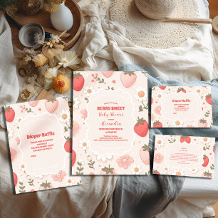 Strawberry Berry Sweet Baby Shower  Invitation