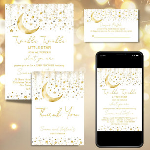 Twinkle twinkle little star baby shower thank you card
