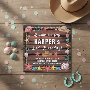 Coastal Cowgirl Western Birthday Welcome Sign 