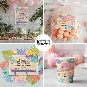 Scales and Tails Girl's Reptile Birthday  Invitation