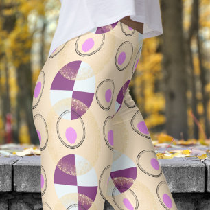Trendy White Nucleus Pattern Yoga Capri Leggings