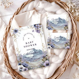 Alpine Bloom Serenity Baby Shower Invitation